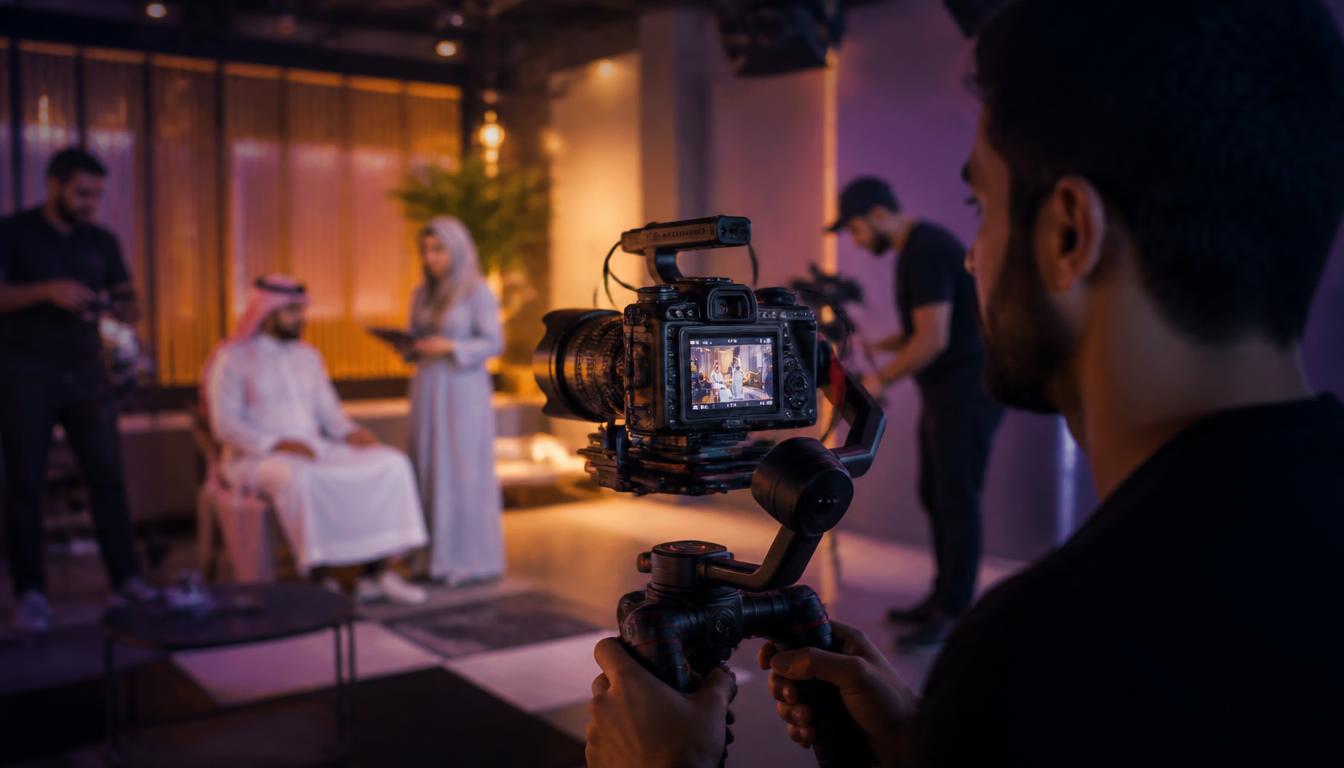 فريق إنتاج سعودي يعمل على تصوير مشروع
